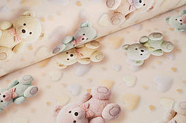 Ранфорс 240 см Ведмедики з повітряними кулями 3D digital