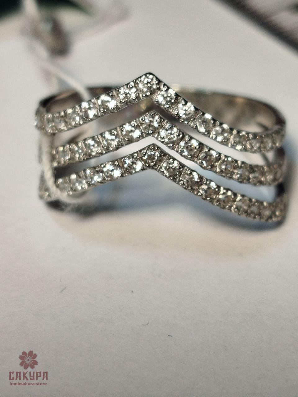 Срібна Каблучка зі вставкою цирконій, фото 1