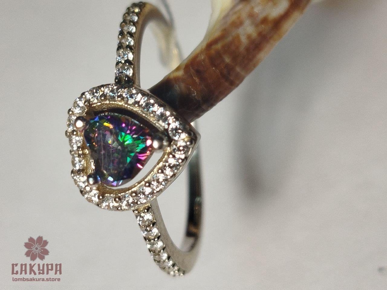 Срібна Каблучка зі вставкою цирконій, фото 1