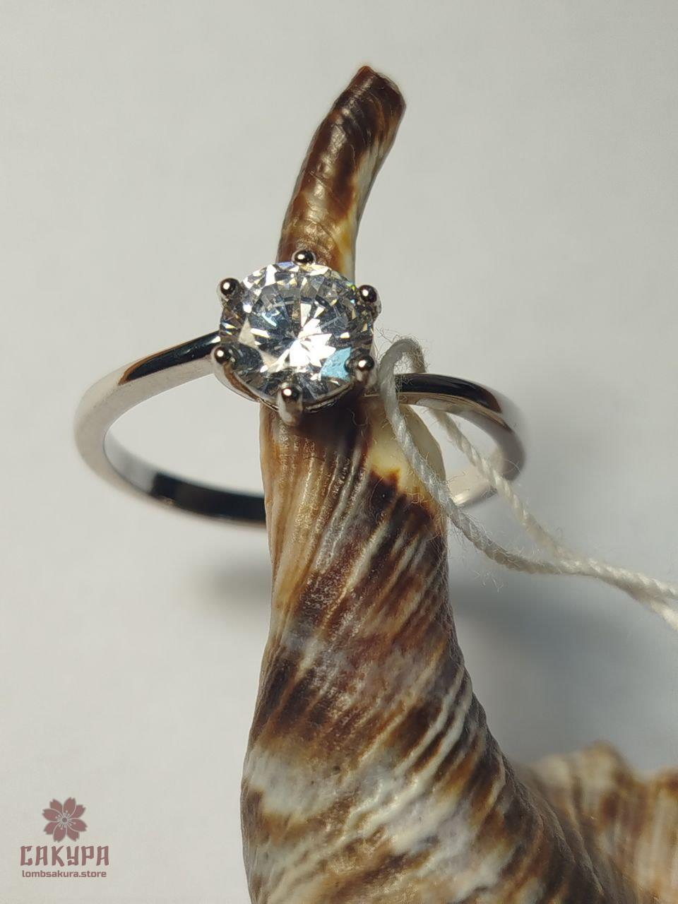 Срібна Каблучка зі вставкою цирконій, фото 1