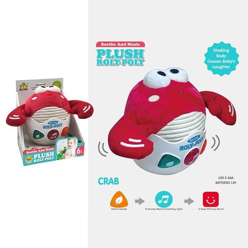 Музичне нелягайко “Краб”, підсвічування, звуки природи, дитячі пісні, звуки SL 88082