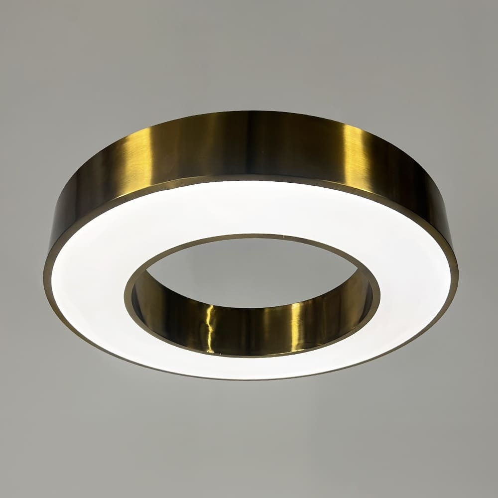 Стельова латунна LED люстра у формі кільця Ø 50х8 см | Line F | Арт. MJ547-500 AB, фото 1