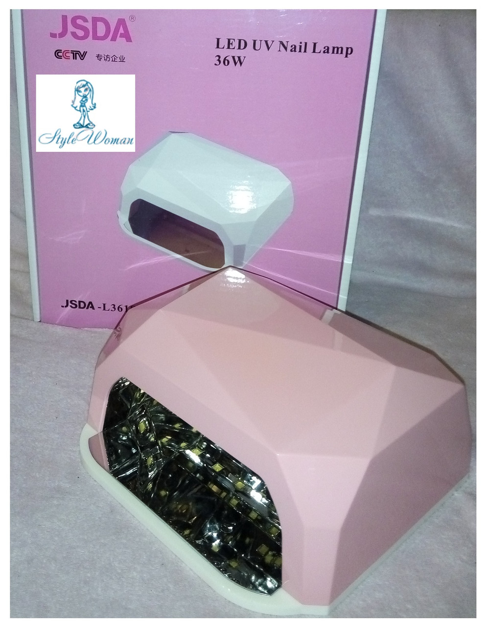 LED UV Nail Lamp JD 36W професійна лампа для сушіння нігтів з діодами SUN рожева
