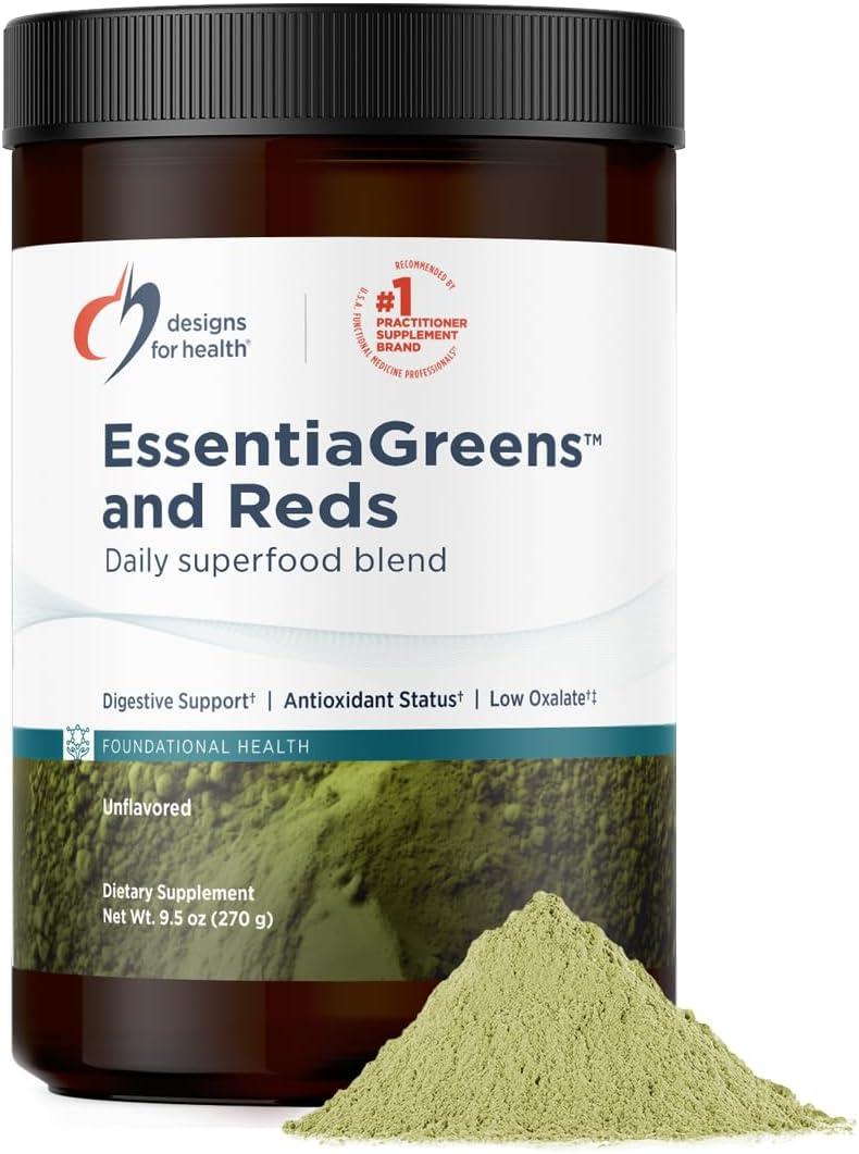 Designs for Health EssentiaGreens and Reds / Суміш зелені, овочів і фруктів без смаку 270 г