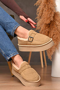 Уггі жіночі на хутрі бежевого кольору 208743P