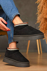 Уггі жіночі на хутрі чорного кольору 208745P