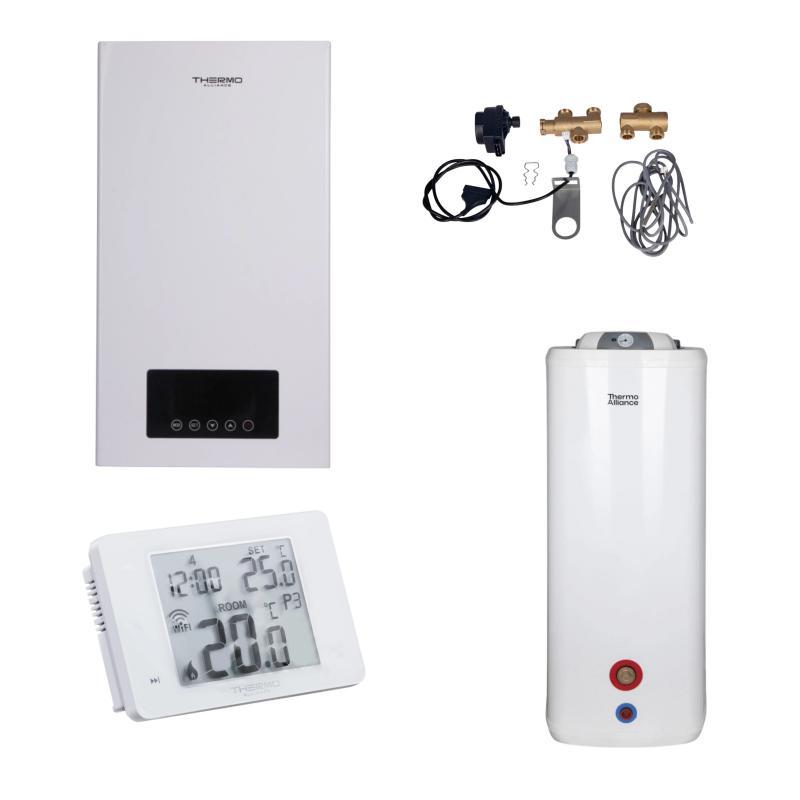 Комплексне рішення Thermo Alliance для котельної: електричний котел 10 кВт + комплект бойлера + комбінований підлоговий