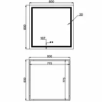 Дзеркало Qtap Mideya (MI1) 800x800 з LED-підсвіткою Touch, з антизапотіванням, димером, регумацію QT2078NCF8048477, фото 2
