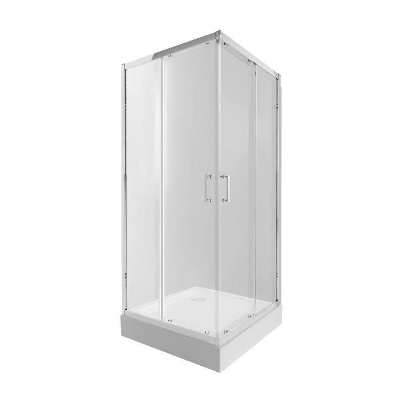 Набір Qtap душова кабіна Taurus CRM1011SC6 Clear 100х100 см + піддон Tern 301112, фото 1