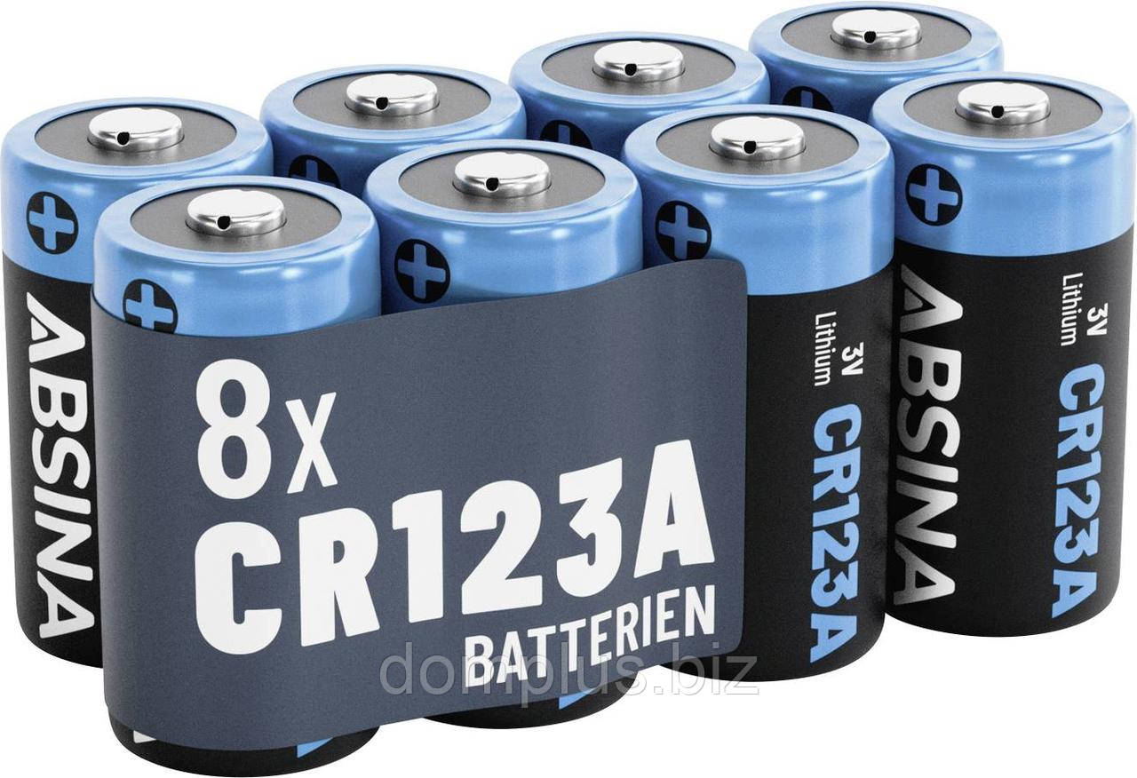 Батарейка для камери CR-123A Absina 1300 3 V 8 шт., фото 1