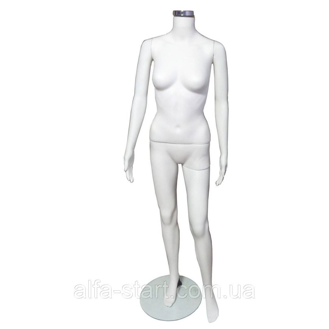 Манекен жіночий білий реалістичний на повний зріст без голови, фото 1