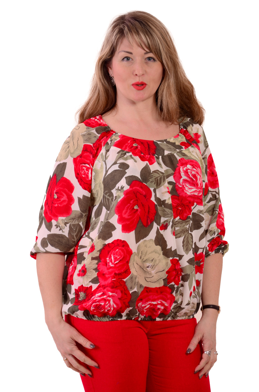 Блуза шелковая крепдишин шелк натуральный женская Бл 016-002 - фото 3 - id-p491425175