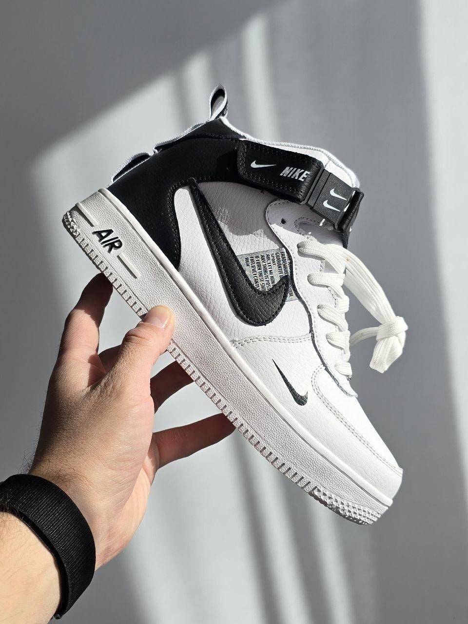 Nike Air Force Utility | Fur  • White / Black •, фото 1