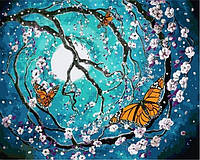 Картины по номерам 40х50 см. Babylon Бабочки на цветущей вишне Художник Лаура Айверсон (VP-659)