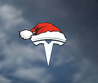 Стикер на авто Tesla Santa шапка на эмблеме (пара на капот и багажник). украшение на логотип Тесла