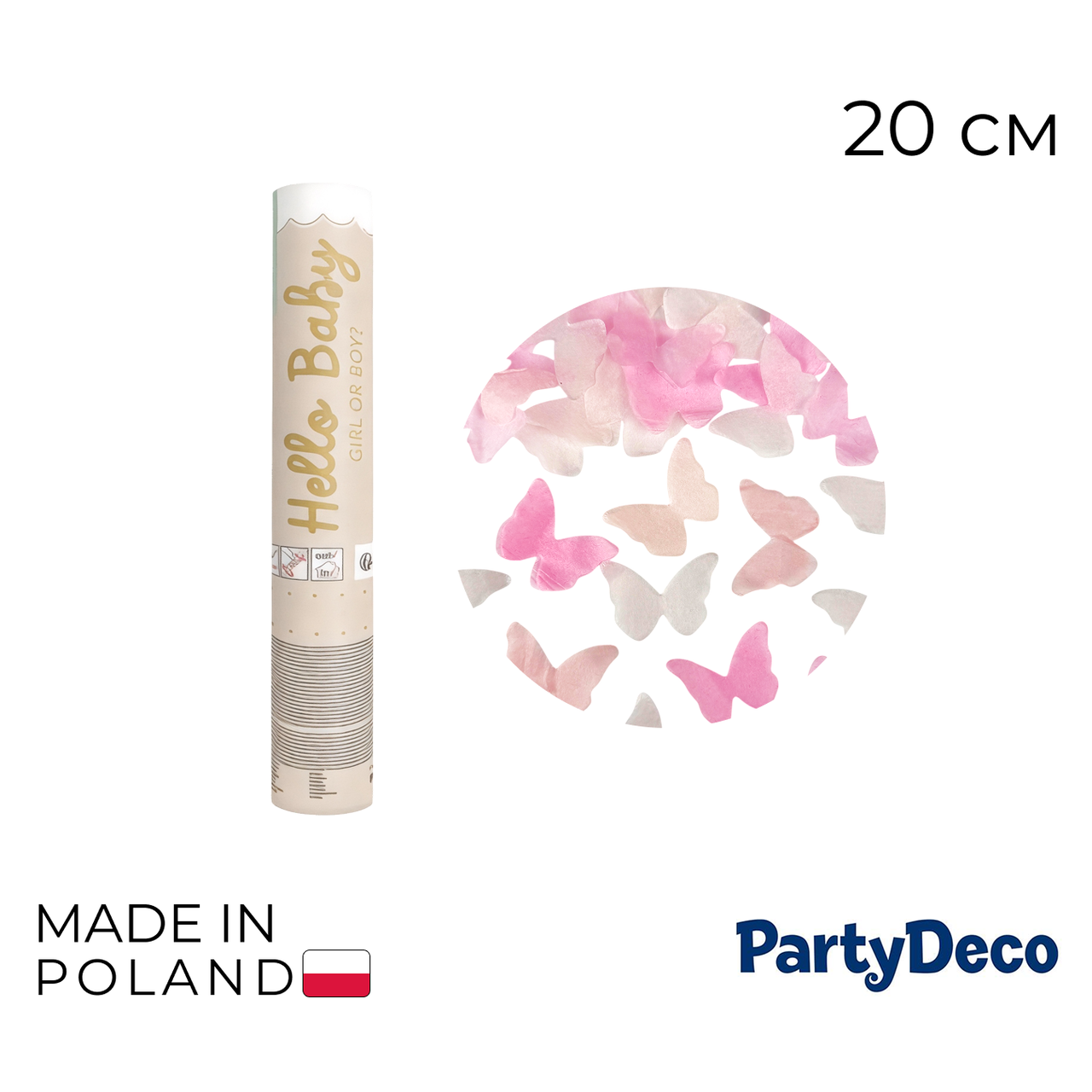 Пневмохлопавка / Хлопавка 036 PARTY DECO-ПД Hello Baby (рожева), 20 см