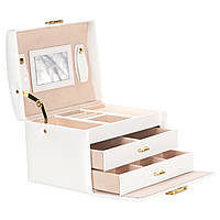 Органайзер для зберігання прикрас Craft JW/RNG.MIR.WH 17,5х14х13 см Бежево-білий, 8861667 - 144
