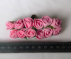 Трояндочки латексні рожеві 1,5 см на дроті