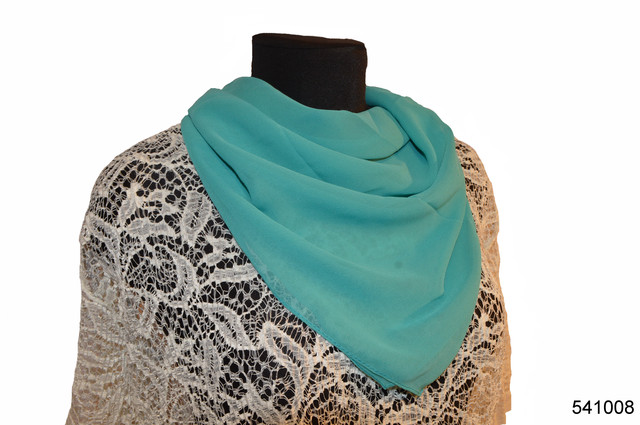 Однотонний бірюзовий легкий шифоновий хустку 1