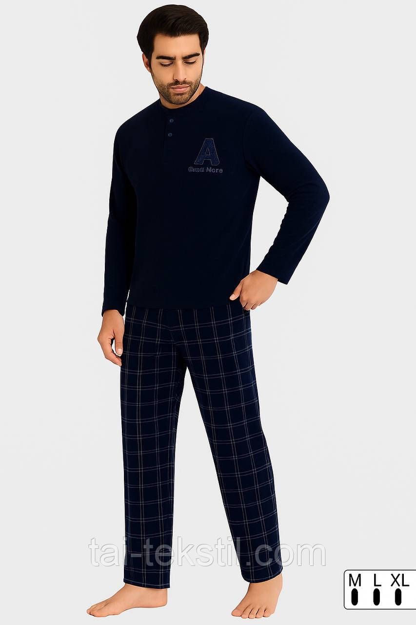 Піжама чоловіча флісова(домашній комплект кофта+брюки) Туреччина M-L-XL-2XL