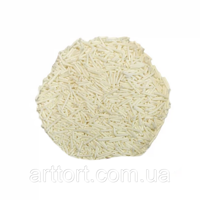 Посипка кондитерська Вермішель, палички білі, 50 гр, фото 1