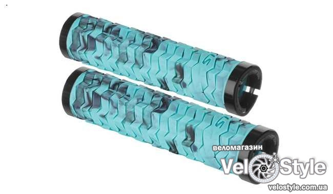 Ручки на кермо з двома замками KLS Poison Double LockOn бірюзовий/чорний, фото 1
