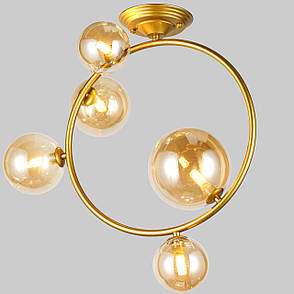 Золота люстра "Bubbles" на 5 ламп (918-LP267-5 SGGD+BR), фото 1