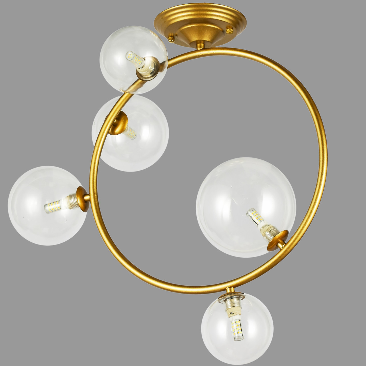 Золота люстра "Bubbles" на 5 ламп (918-LP267-5 SGGD+CL)