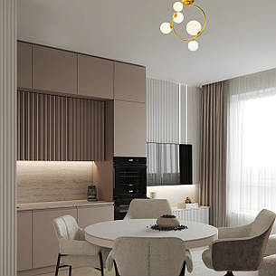 Золота люстра "Bubbles" на 5 ламп (918-LP267-5 SGGD+WH), фото 2