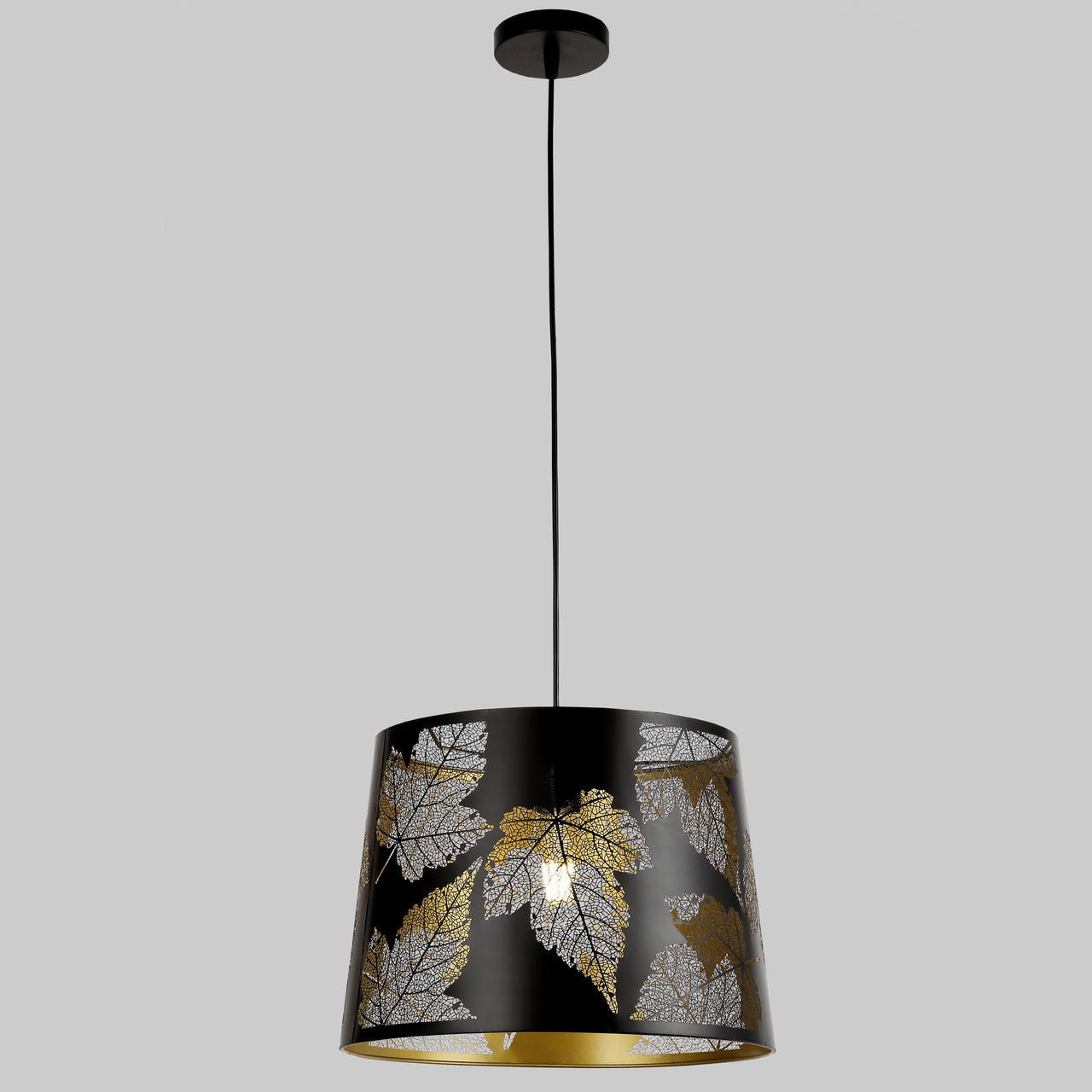 Чорний підвіс-люстра 35см "ЛИСТЯ" (909-XL1247-1 (350) BK)
