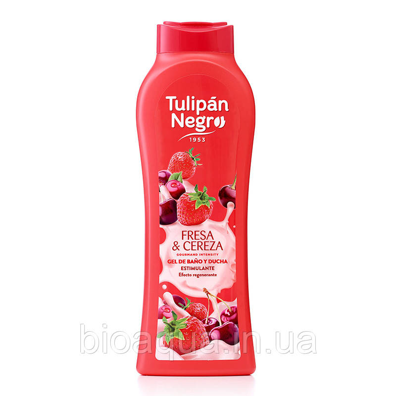 Гель для душу TULIPAN NEGRO Полуниця та вишня, 650 мл, фото 1