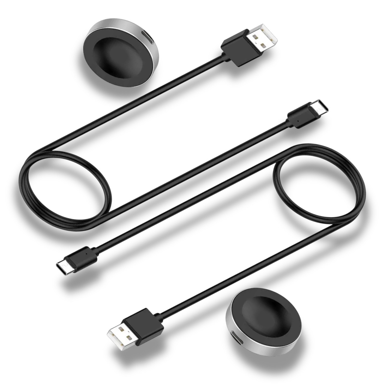 Зарядний пристрій 2 шт CDK для Huawei Watch GT 3 Pro 43 mm | кабель (1m) USB (022450) (black), фото 1