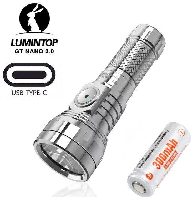 Міні ліхтар LUMINTOP GT Nano V3.0 Silver EDC (700LM, USB-C, OSRAM LED, IPX8, 400 метрів), фото 1