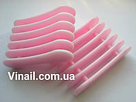 Подставка для кистей , 5 ячеек матово-розовая, Пластик