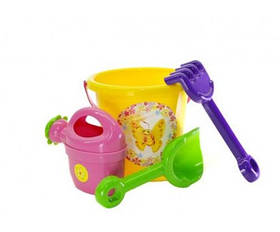 Ігровий набір для пісочниці №1 013555 з відерцем Жовтий Doloni yL.
