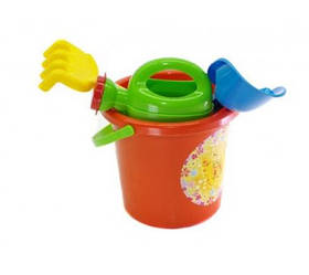 Ігровий набір для пісочниці №1 013555 з відерцем Помаранчевий Doloni yL.