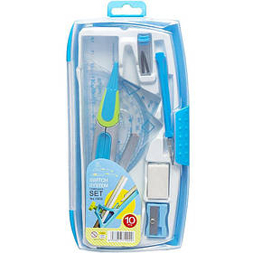 Готовальня 1909 олівець 4 лінійки Blue Bambi yL.