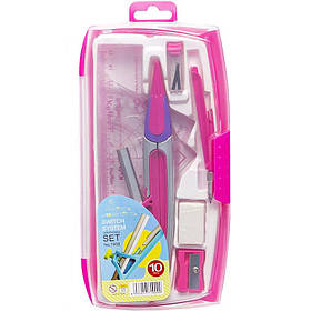 Готовальня 1909 олівець 4 лінійки Pink Bambi yL.