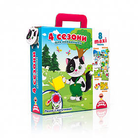Пазл з липучками для найменших VT2907, 8 деталей "4 сезони" (укр) Vladi Toys yL.