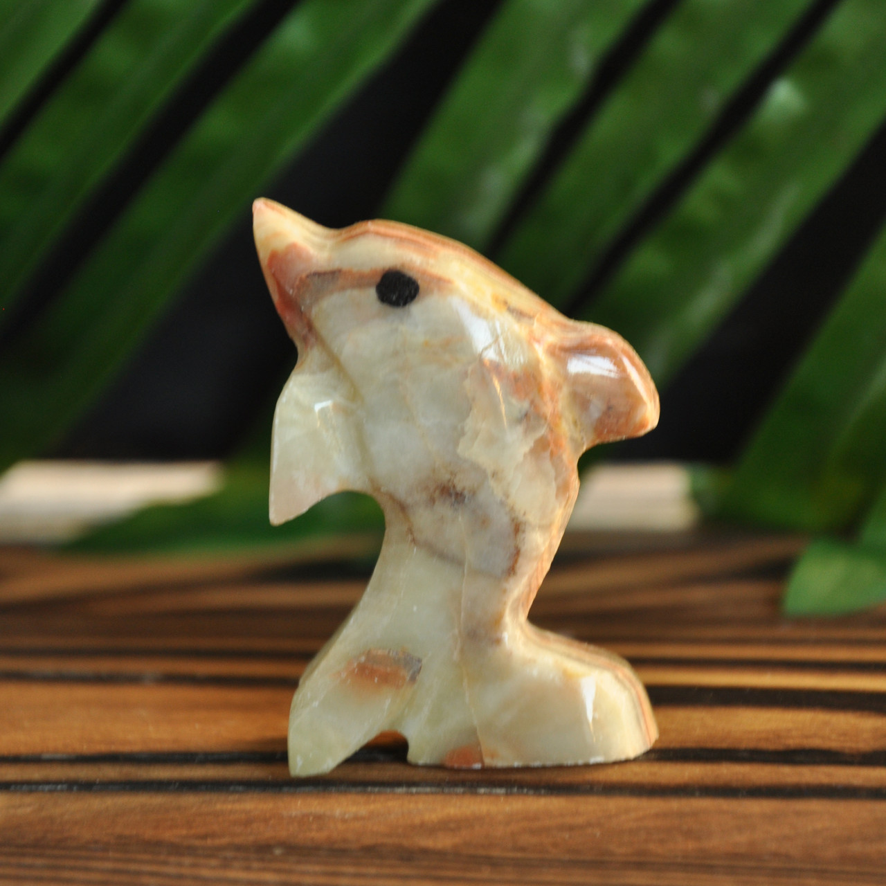 Дельфін з натурального каменю онікс, 5.5 х 4см (колір, як на фото), фото 1