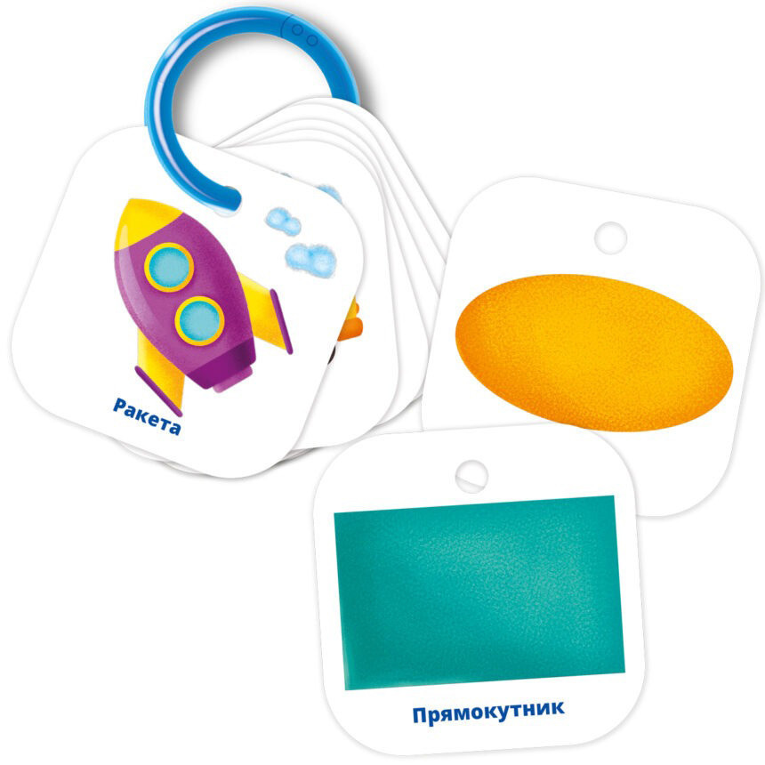 Дитячі навчальні картки на кільці Фігури і форми. Транспорт VT2000-02 Vladi Toys yL., фото 1