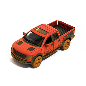 Дитяча модель машинки пікап Форд F-150 SVT Raptor-Supercrew Muddy Kinsmart KT5365WY інерційна, 1:46 Red Kinsmart yL.