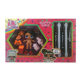 Дитяча лялька "LQL" EY2413 з маркерами Брюнетка в рожевому платті Bambi yL.