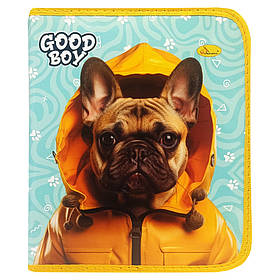 Папка для зошитів на блискавці "Good Boy French Bulldog"АП-1001-3 Апельсин yL.