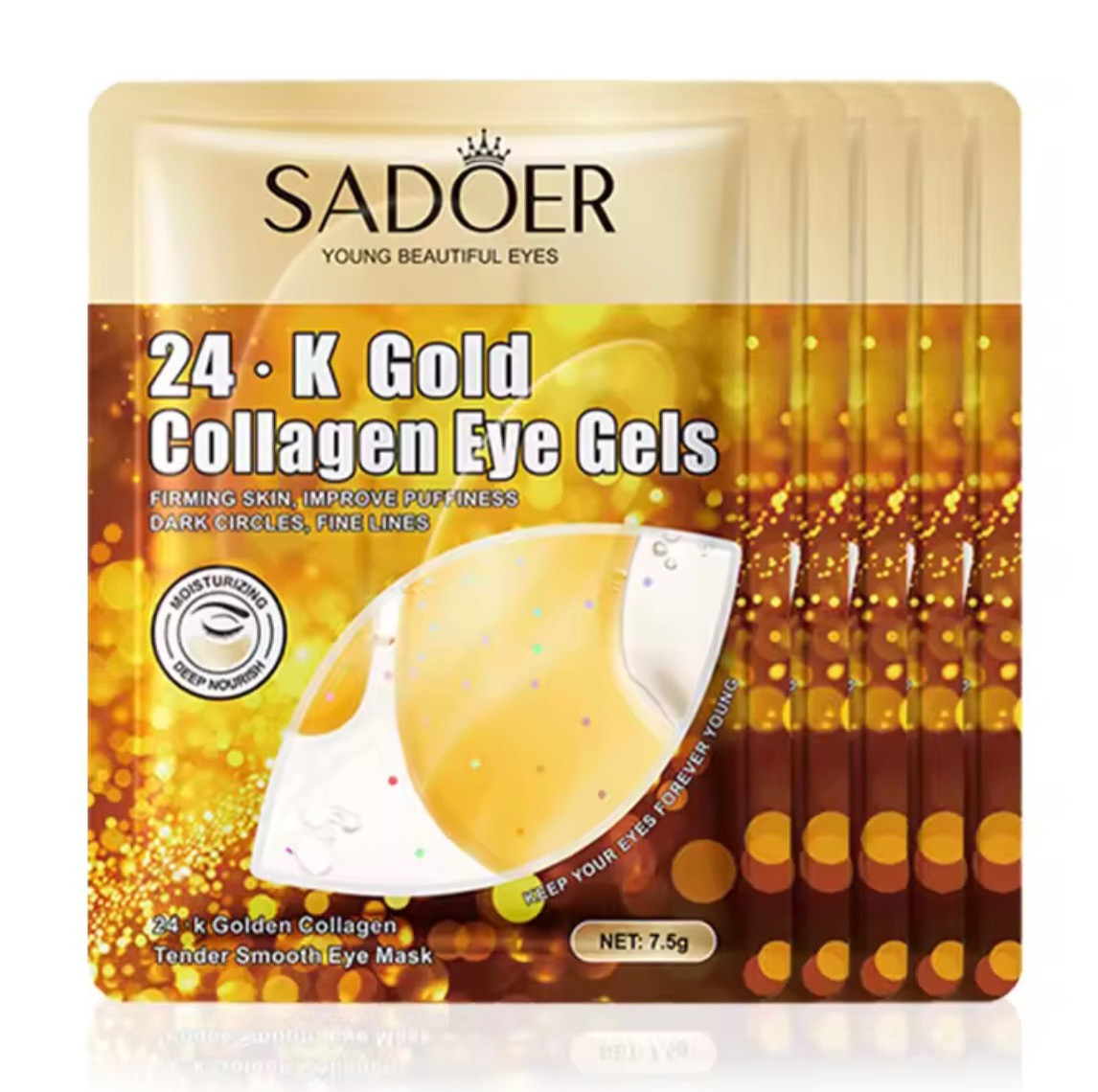 Гідрогелеві патчі під очі із золотом Sadoer 24K, фото 1