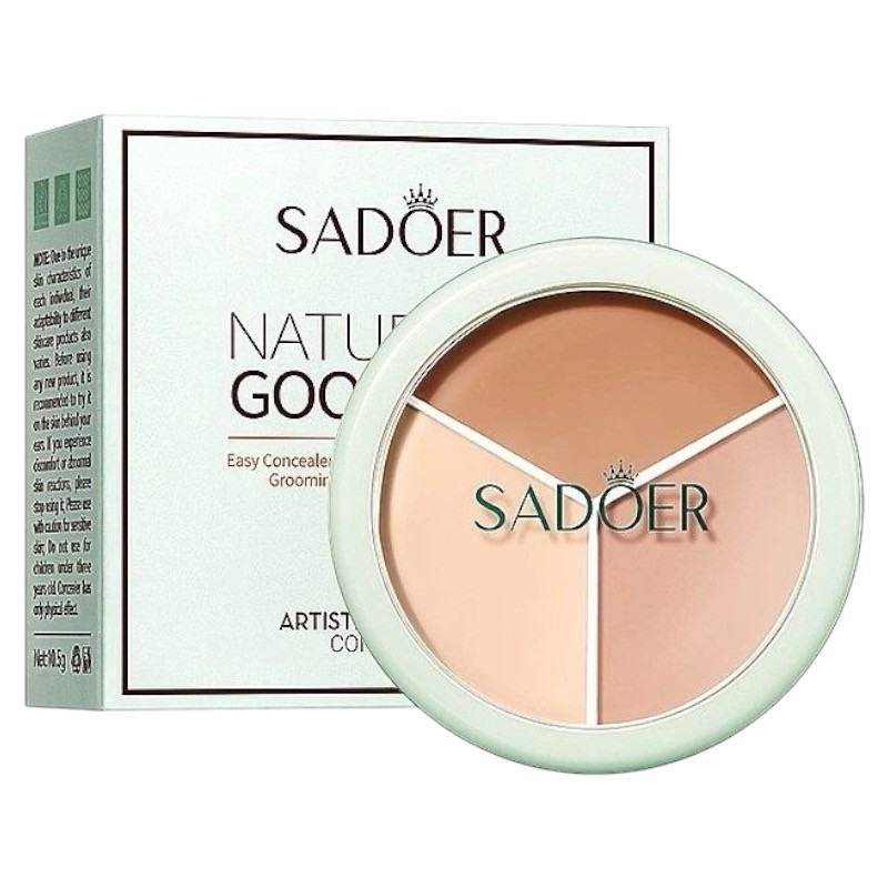 Консилер для контурингу обличчя Sadoer Naturally Good Skin Artistic Three-Color Concealer, 10.5 г, фото 1