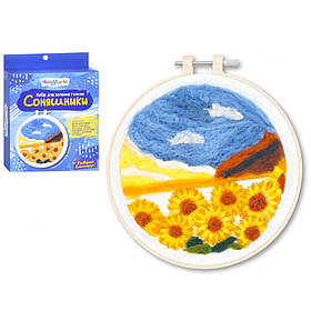 Набір для валяння голкою "Соняшники" M5863UA готовий виріб 16,5 х 16,5 см Limo Toy yL.