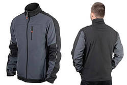 Куртка Softshell, тришаровий, водо- та вітрозахист, темно-сіра Intertool" M
