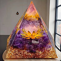 Синя оргонітова енергетична піраміда "Інь та янь".