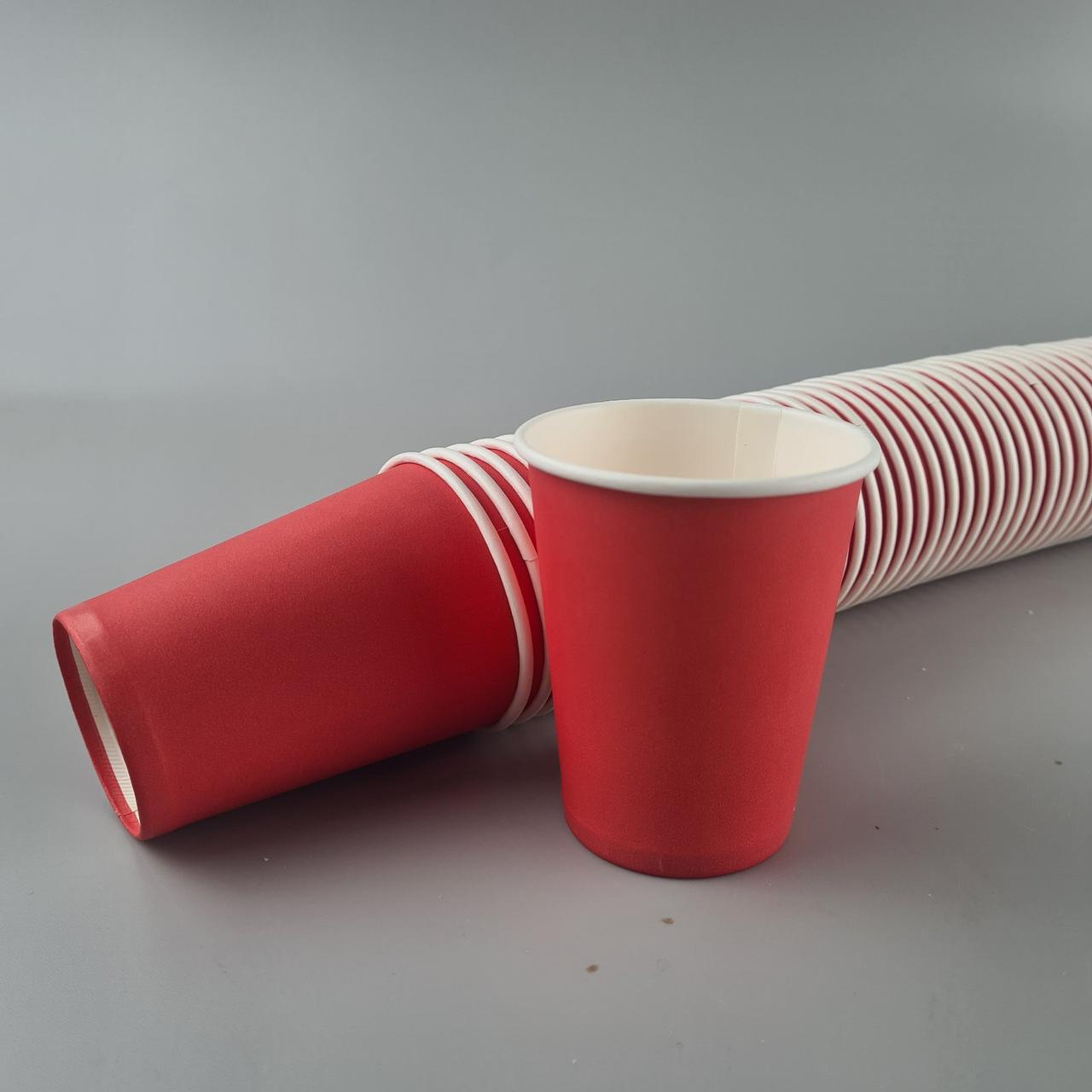 Стаканчики для кави 250 мл "ЖЕЛТО/КРАСНИЙ" Маестро h9 (50 шт.), фото 1